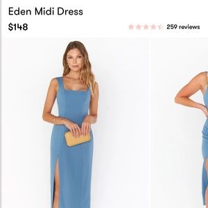 Show Me Your Mumu Eden Midi Dress in French Blue Stretch
